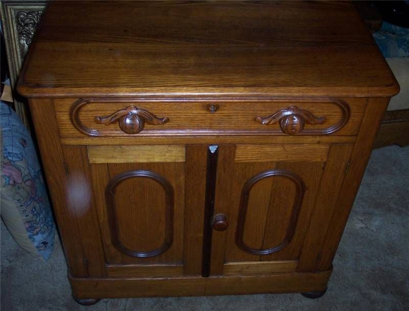 Chestnut Washstand with Walnut Trim and Pulls  