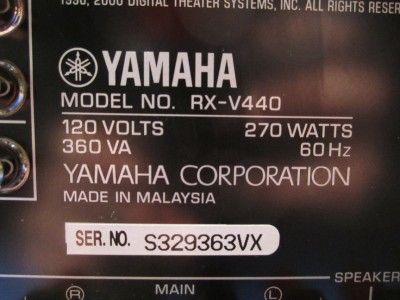    V440   6.1 Channel Home Theater Receiver Manual + Access. 