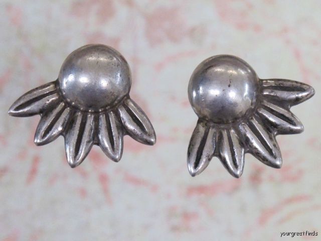 vintage mexican sterling silver filigree matching flower and earrings 