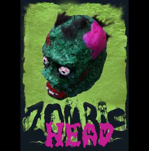 ZOMBIE SHRUNKEN HEAD CAR MIRROR DANGLE 50s B MOVIE PUNK  