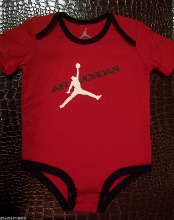   Jumpman Flight Infant Baby Newborn Onesie Romper Bodysuit Red Black