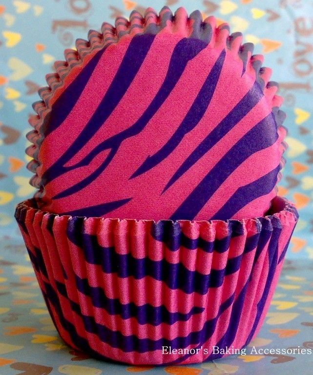   zebra animal print muffin baking cups cupcake liners cases    48 pcs