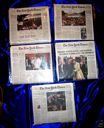 PRESIDENT BARACK OBAMA 2009 NY TIMES INAUGURAL WEEK NEWSPAPERS 