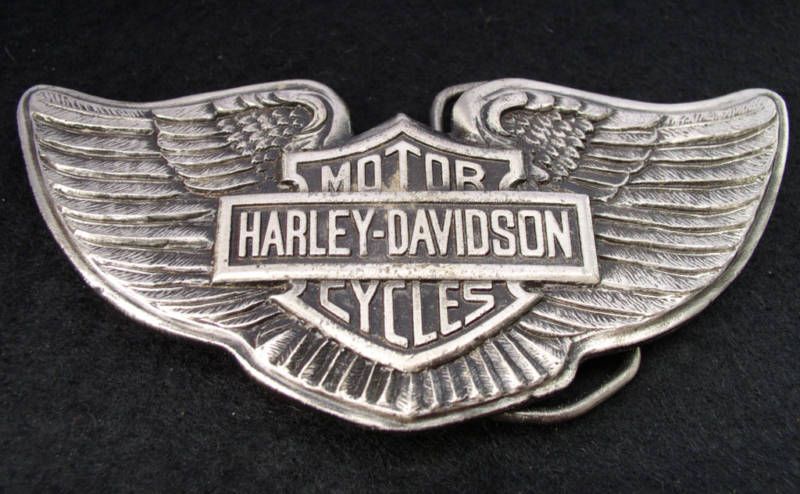 Vintage Harley Davidson Motorcycle Wings Belt Buckle  