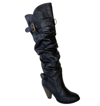 Stylish Cowgirl Western Slouchy Knee High Slip in Boots  