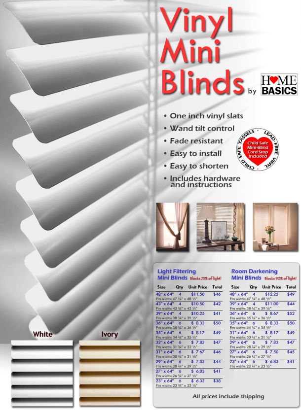 Vinyl Mini Blinds for Windows  