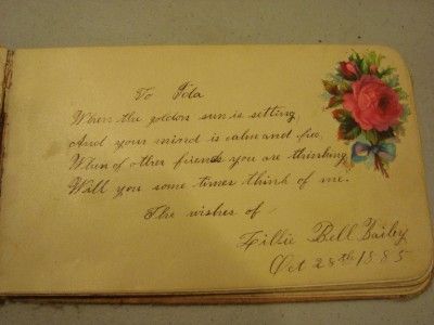 RARE ANTIQUE VICTORIAN 1880s AUTOGRAPH BOOK ALBUM Alabama  