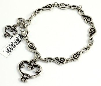 Brighton PALAZZO Heart Charm Bracelet   NWT  