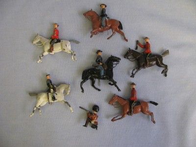 Vintage BRITAINS, LTD. CAVALRY & MOUTIES 7 pc Jointed Right Arms 