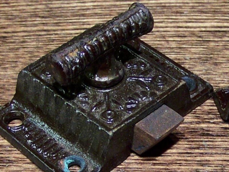 Old Antique Cabinet Catch Cupboard Latch NOS T knob  