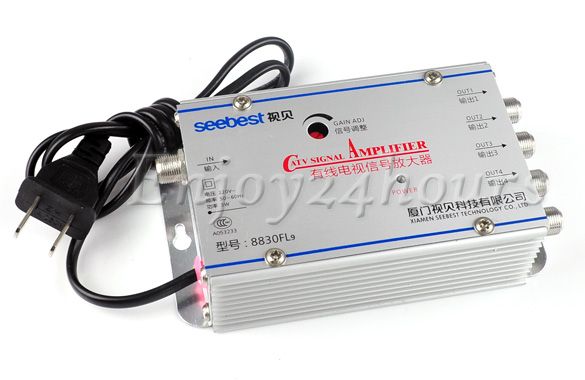 CATV Cable TV Broadband Signal Amplifier AMP Video Booster 4 Way (US 