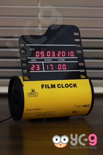 Camera Movie Film LED Calendar Modern Desk Table Clock  