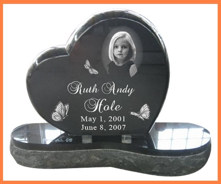 Cemetery Monument Single Cute Heart Design Headstone  