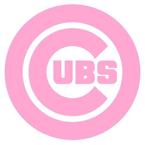 CHICAGO CUBS REG LOGO LADIES PINK AUTO CAR VINYL DECAL  