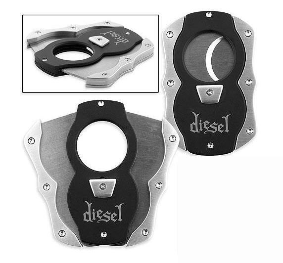 Black/Silver COLIBRI GRIP DIESEL St.Steel Cigar Cutter  