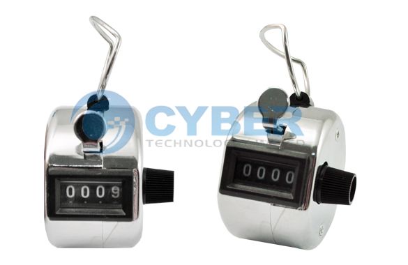 Chrome Hand Tally Counter 4 Digit Number Clicker Golf  