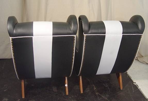 pair italian arm chairs circa 1970 s black white vinyl club chairs 