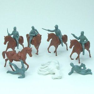 BMC 54MM CIVIL WAR CONFEDERATE CAVALRY FIGURE PLAYSET  