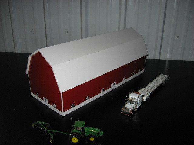 Farm custom Machine Shed 1/64 white/red dairy barn  