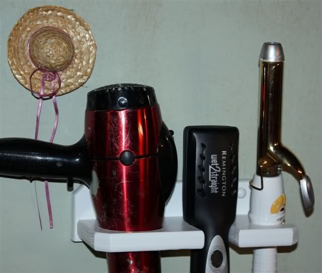   HAIR BLOW DRYER STRAIGHTENER CURLING IRON HOLDER SHELF BATHROOM  