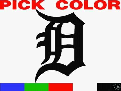 Detroit Old English D Vinyl Decal New 5 PICK COLOR  