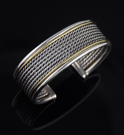 David Yurman 7 Row Wheaton Collection Cuff Bracelet $1650  