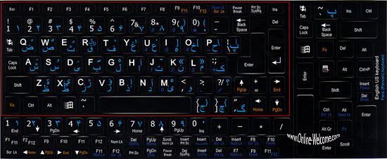 Netbook Farsi English keyboard stickers Black mini  