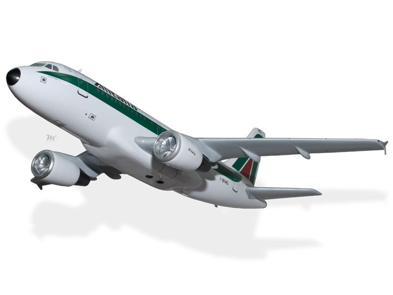 Airbus A319 Alitalia Wood Desktop Airplane Model  