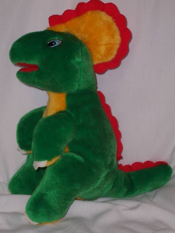 BJ Toy Co Stuffed Animal Plush Dinosaur Mohawk Green  