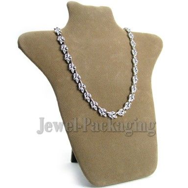 Beige Padded Necklace Jewellery Display Easel Stand  