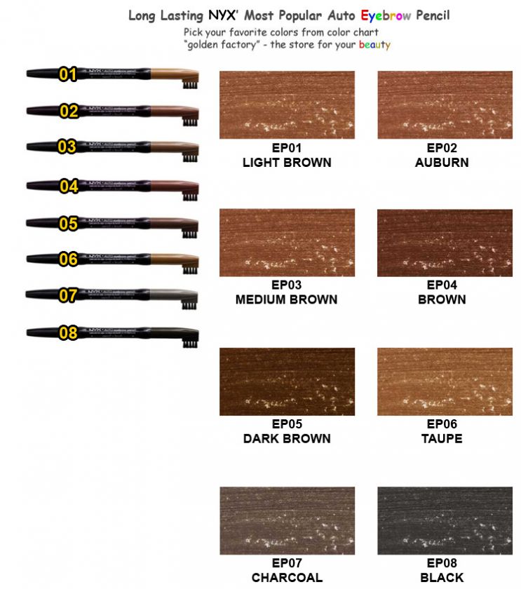 NYX AUTO EYEBROW PENCIL   SELECT YOUR 2 COLORS  