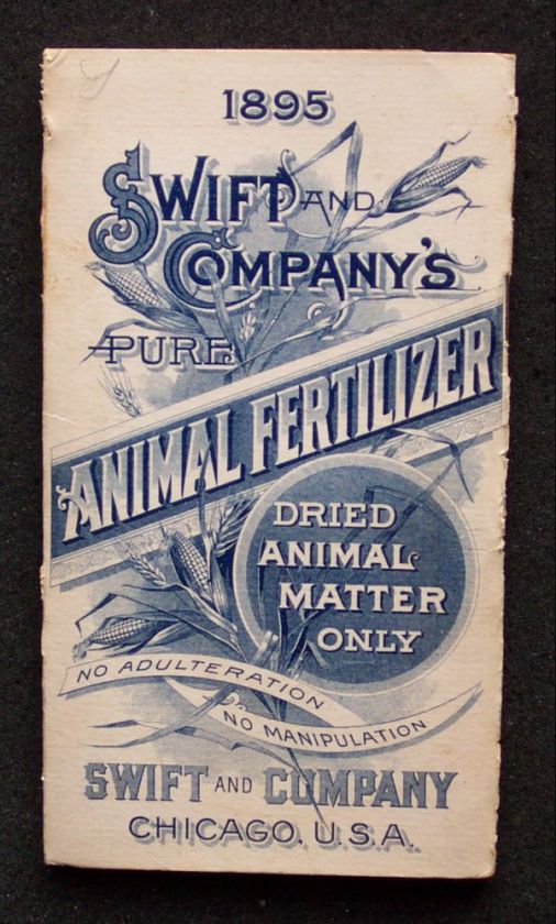 1895 GREAT Swift Animal Fertilizer Calendar Chicago IL  