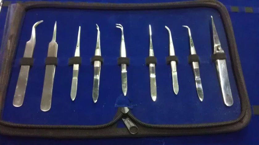 PC PRECISION JEWELER STYLE WATCH CRAFT REPAIR KIT TWEEZERS FORCEPS 