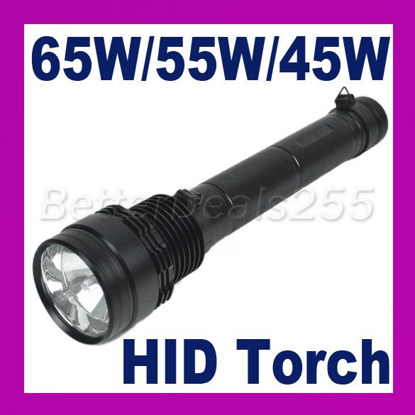 65W/ 55W/ 45W 6000lm HID Xenon Flashlights Torch Black  