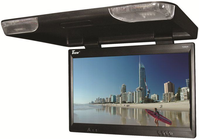 TVIEW BLACK 25 FLIP DOWN CAR/TRUCK VIDEO MONITOR/IR  