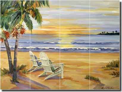 Walker Seascape Beach Art Ceramic Tile Mural Backsplash  