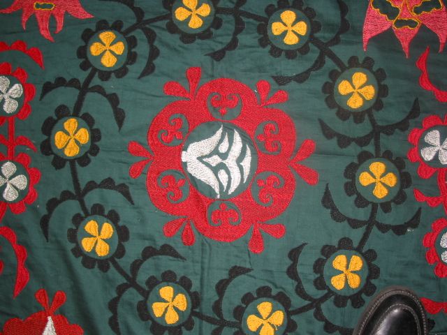 Antique Shakhrisabz Suzani Uzbekistan Embroidery B=7939  