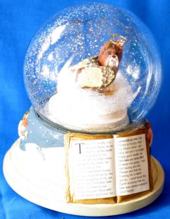 TAN SHIH TZU MUSICAL ANGEL GLITTER GLOBE, PRECIOUS  