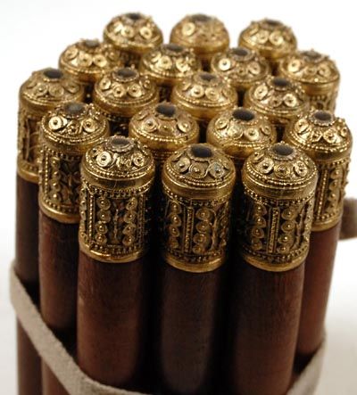 RUSSIAN ARMY COSSACK GOLD GAZIRI CARTRIDGES SET OF 18  