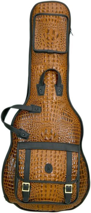 Levys Crocodile Leather Electric Guitar Gig Bag Tan  