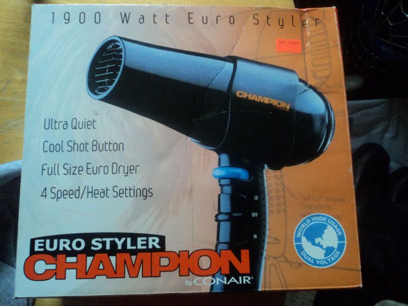 EURO STYLER CHAMPION BY CONAIR 1900 WATT COOL SHOT  