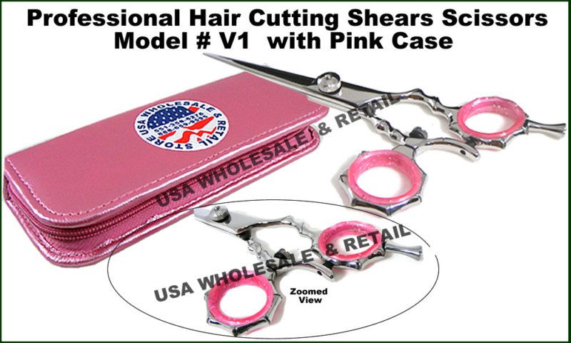 Hair Cutting Shears Scissor Swivel Thumb V1R PINK  