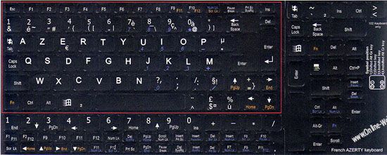 Netbook French Azerty keyboard sticker Black mini  