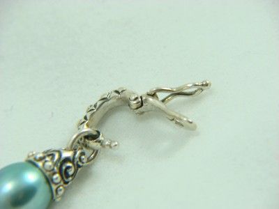   Sterling & 18K Charm Bracelet with Teal Cultured Pearl $180 Retail