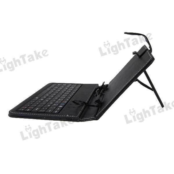   Keyboard and Protective Leather Case for 7 inch Tablet PC Black  