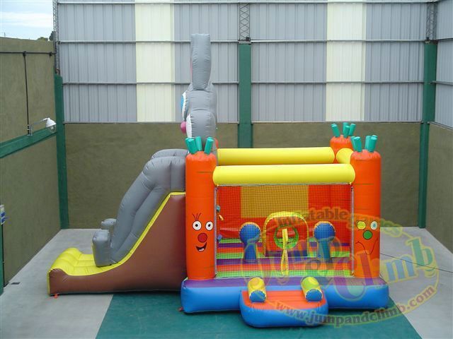 NEW INFLATABLE MOONWALK   RABBIT BOUNCER & SLIDE COMBO  