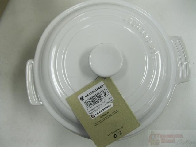 Le Creuset 1.5 Quart Round Casserole with Lid, White $90  