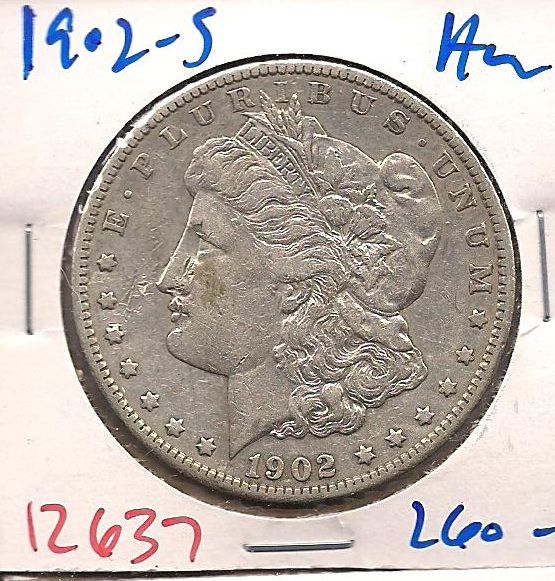 1902 S Morgan Liberty Silver Dollar AU #12637+  