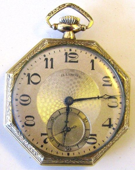 ILLINOIS 14K GF 19 JEWEL DRESS POCKET WATCH~MINT  