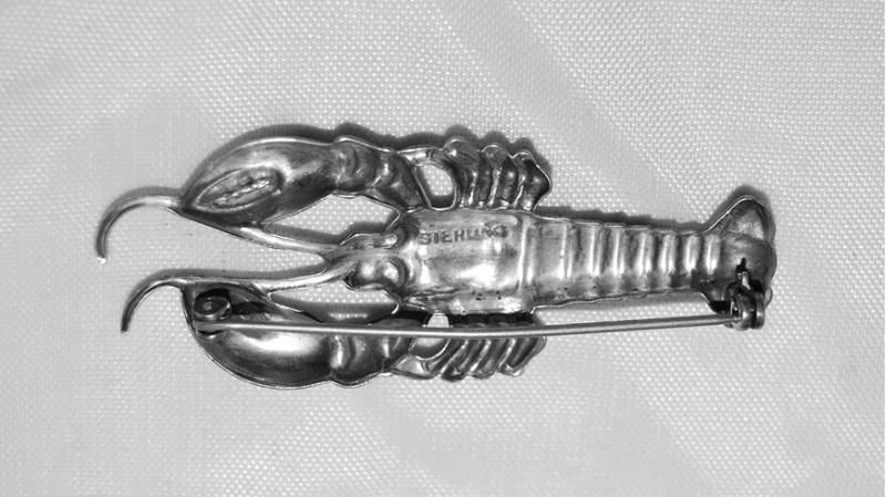 Vintage Sterling Silver Very Detailed Lobster Pin  